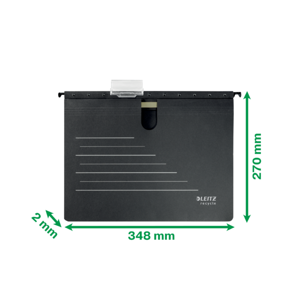 Dosier Fástener Colgante De Cartón Alpha® Leitz Recycle, Co2 Compensado Negro
