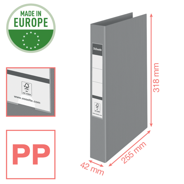 Carpeta De Anillas Esselte Colour'Breeze PP Lavanda 2 Anillas Redondas 25 Mm A4