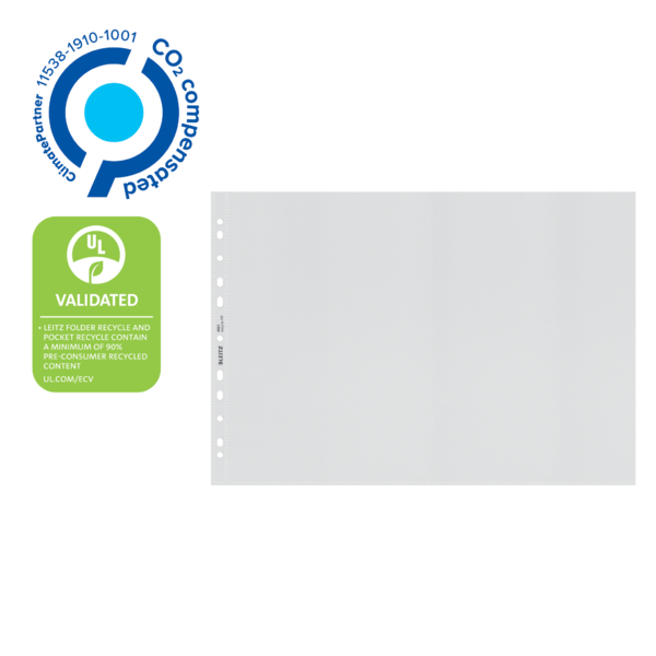 Funda Porta Documentos A3 Leitz Recycle, Co2 Compensado Transparente A3