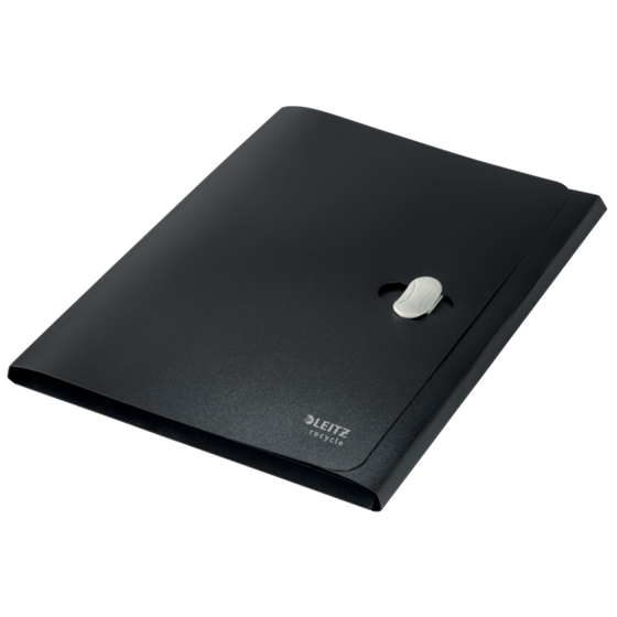 Carpeta De 3 Solapas Leitz Recycle, Co2 Compensado Negro A4
