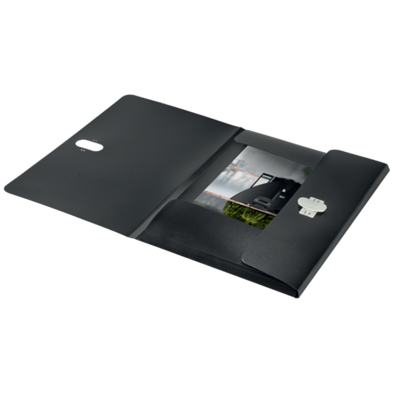 Carpeta De 3 Solapas Leitz Recycle, Co2 Compensado Negro A4
