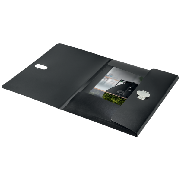 Carpeta De 3 Solapas Leitz Recycle, Co2 Compensado Negro A4