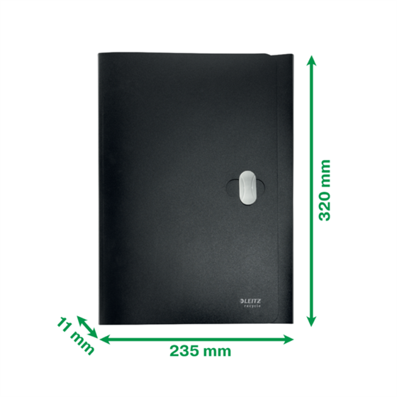 Carpeta De 3 Solapas Leitz Recycle, Co2 Compensado Negro A4