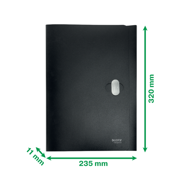 Carpeta De 3 Solapas Leitz Recycle, Co2 Compensado Negro A4