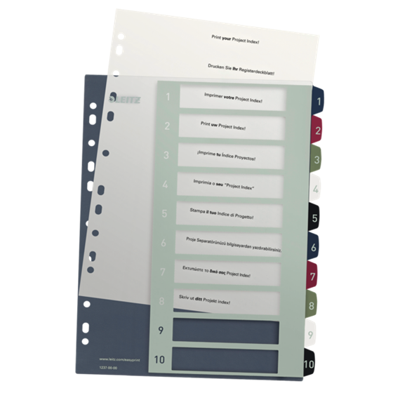 Índice Imprimible Style De Leitz, De PP, Extraancho  1-10 A4 Maxi