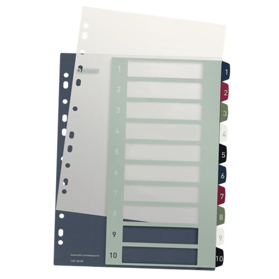 Índice Imprimible Style De Leitz, De PP, Extraancho  1-10 A4 Maxi