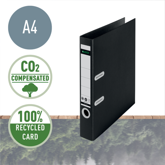 Archivador De Palanca 180° Leitz Recycle, Co2 Compensado Negro