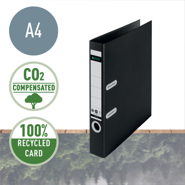 Archivador De Palanca 180° Leitz Recycle, Co2 Compensado Negro