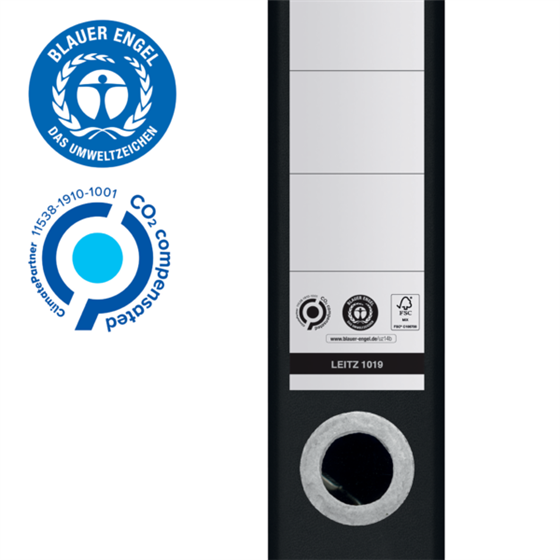 Archivador De Palanca 180° Leitz Recycle, Co2 Compensado Negro