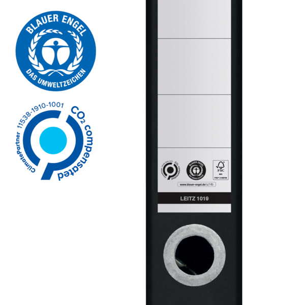 Archivador De Palanca 180° Leitz Recycle, Co2 Compensado Negro