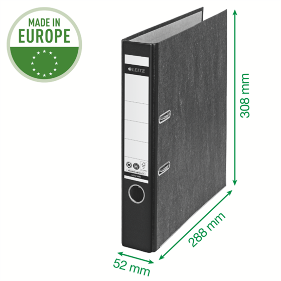 Archivador De Palanca Clásico Jaspeado 180º Leitz, Co2 Compensado, 100% Cartón Reciclado Verde