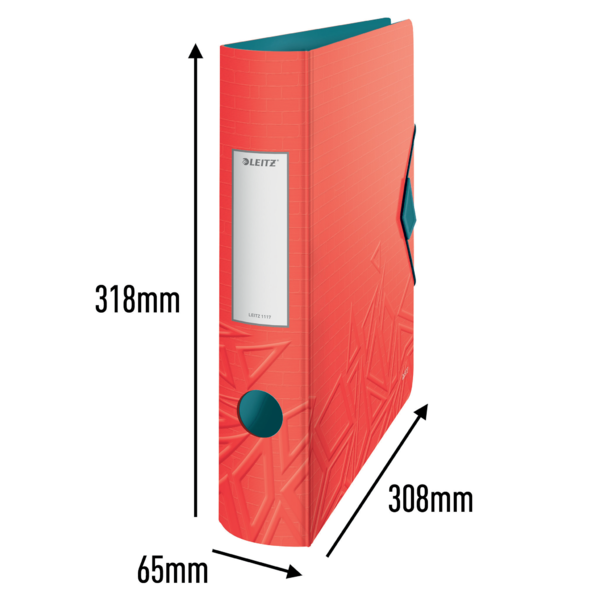 Archivador De Palanca De 180° Active Urban Chic De Leitz Rojo A4 Lomo: 65 Mm.