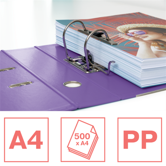 Archivador De Palanca Esselte Colour'Breeze PP Lavanda A4 Lomo: 75 Mm.