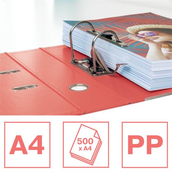 Archivador De Palanca Esselte No1 Colour'Breeze PP Coral A4 Lomo: 75 Mm.