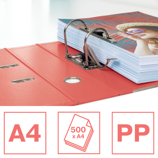 Archivador De Palanca Esselte No1 Colour'Breeze PP Coral A4 Lomo: 75 Mm.