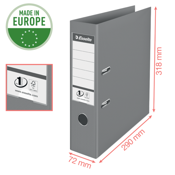 Archivador De Palanca Esselte No1 Colour'Breeze PP Coral A4 Lomo: 75 Mm.