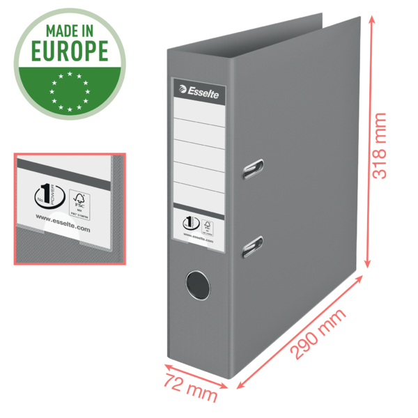 Archivador De Palanca Esselte No1 Colour'Breeze PP Coral A4 Lomo: 75 Mm.