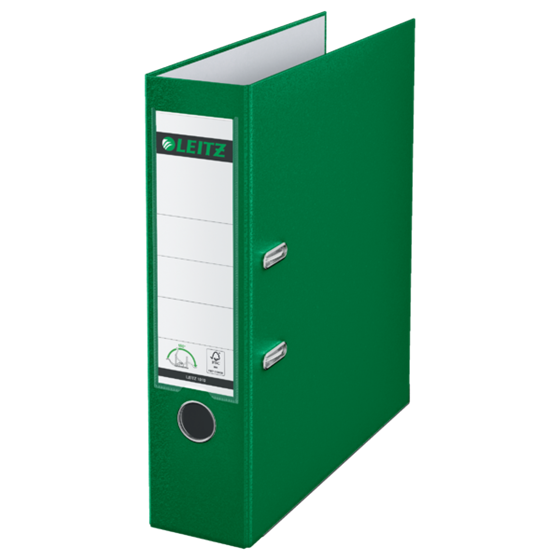 Archivador De Palanca Leitz 180° De Plástico, 90% Cartón Reciclado, 30% Plástico Reciclado Preconsumo Verde A4 Lomo: 80 Mm.