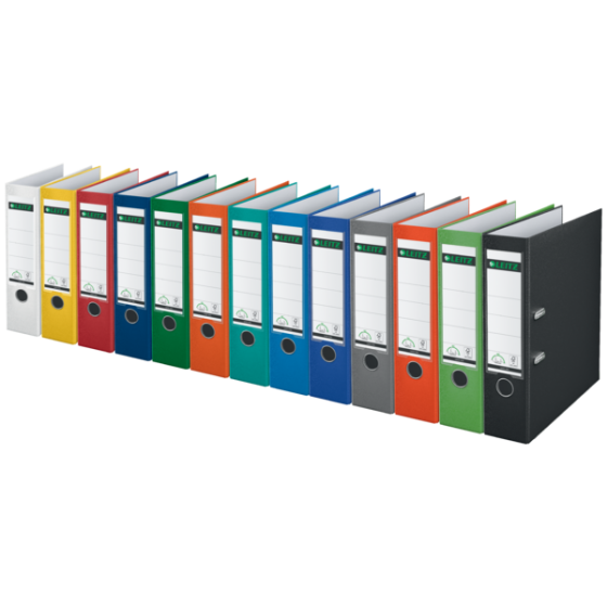 Archivador De Palanca Leitz 180° De Plástico, 90% Cartón Reciclado, 30% Plástico Reciclado Preconsumo Rojo A4 Lomo: 80 Mm.