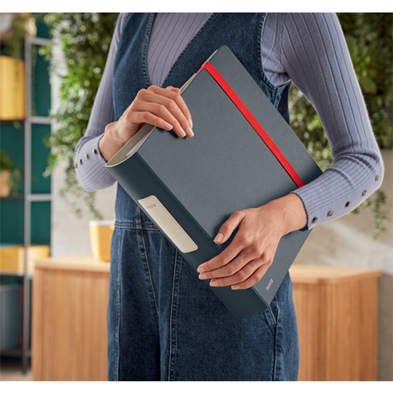 Archivador Leitz Active 180° Cosy Gris Terciopelo A4 Lomo: 82 Mm.