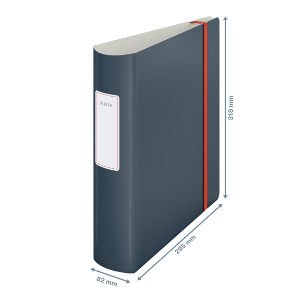 Archivador Leitz Active 180° Cosy Gris Terciopelo A4 Lomo: 82 Mm.