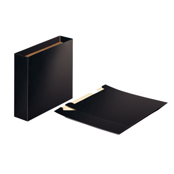 Cajetín De Cartón Para Archivadores De Esselte Negro Folio Lomo: 75 Mm.