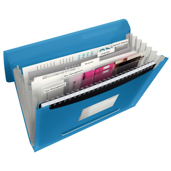 Carpeta Acordeón Expansible Vivida De Esselte, Translúcida Vivida Azul