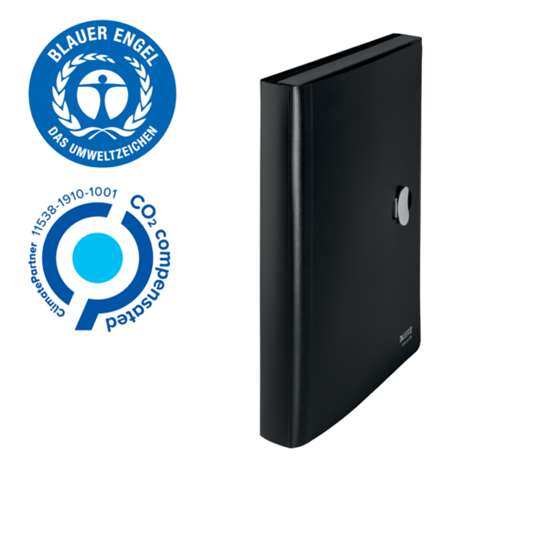 Carpeta Acordeón Leitz Recycle, Co2 Compensado Negro A4