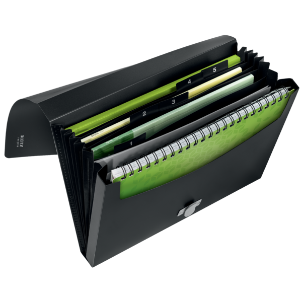 Carpeta Acordeón Leitz Recycle, Co2 Compensado Negro A4