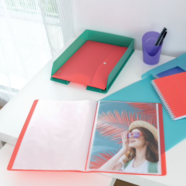Carpeta Con 80 Fundas Esselte Colour'Breeze Coral A4