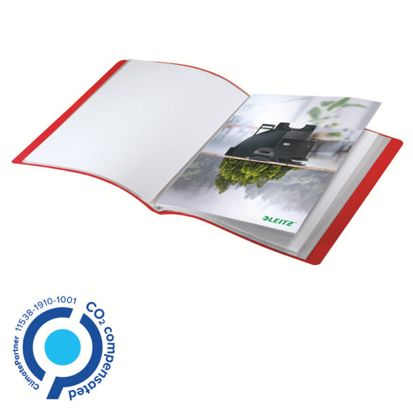 Carpeta De 20 Fundas Leitz Recycle, Co2 Compensado Rojo