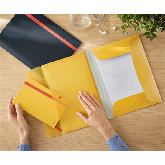 Carpeta De 3 Solapas Con Bolsillo Leitz Cosy Amarillo Cálido