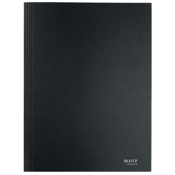 Carpeta De 3 Solapas De Cartón Leitz Recycle, Co2 Compensado Negro