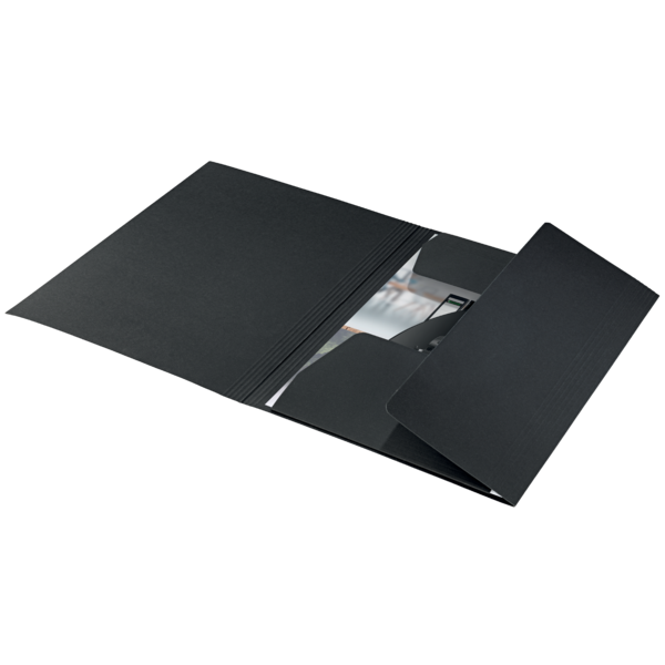 Carpeta De 3 Solapas De Cartón Leitz Recycle, Co2 Compensado Negro