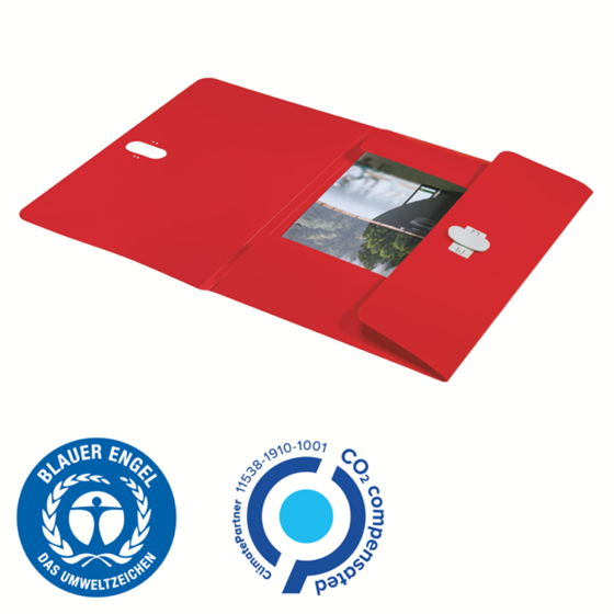 Carpeta De 3 Solapas Leitz Recycle, Co2 Compensado Rojo A4