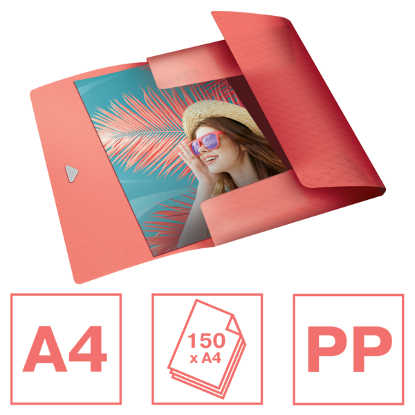 Carpeta De 3 Solapas PP Esselte Colour'Breeze Coral A4