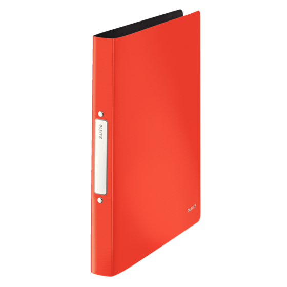 Carpeta De Anillas De PP Solid De Leitz Rojo Claro 2 Anillas Redondas 25 Mm A4