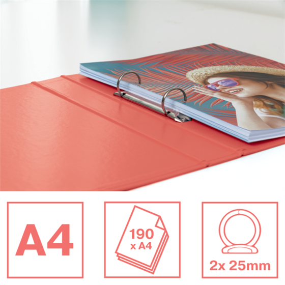 Carpeta De Anillas Esselte Colour'Breeze PP Coral 2 Anillas Redondas 25 Mm A4