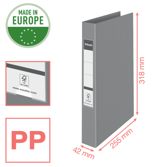 Carpeta De Anillas Esselte Colour'Breeze PP Coral 2 Anillas Redondas 25 Mm A4