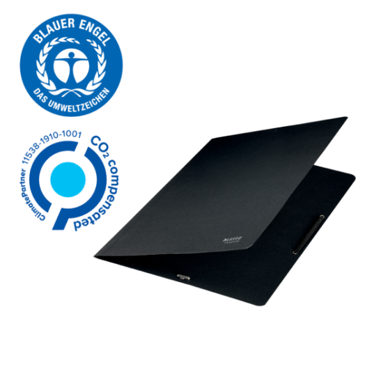 Carpeta De Cartón Con Gomas Leitz Recycle, Co2 Compensado Negro