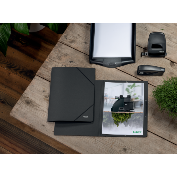 Carpeta De Cartón Con Gomas Leitz Recycle, Co2 Compensado Negro