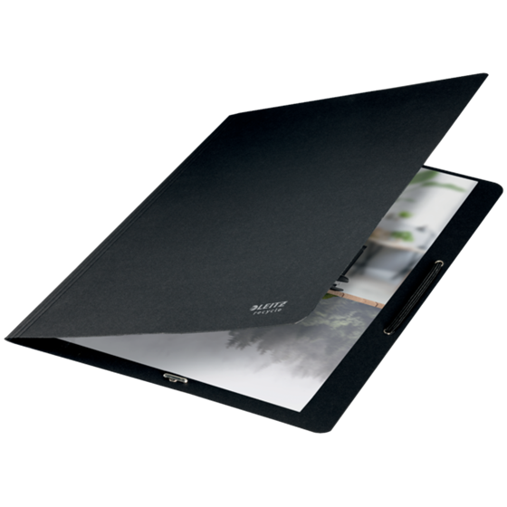 Carpeta De Cartón Con Gomas Leitz Recycle, Co2 Compensado Negro