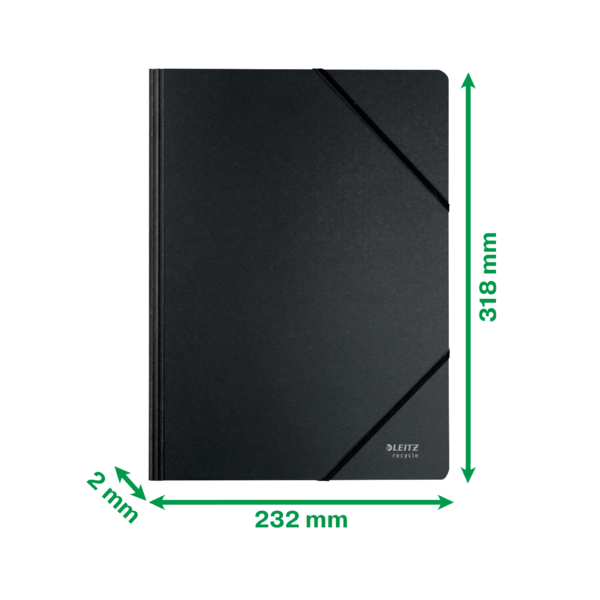Carpeta De Cartón Con Gomas Leitz Recycle, Co2 Compensado Negro