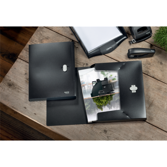 Carpeta De Proyectos Leitz Recycle, Co2 Compensado Negro A4