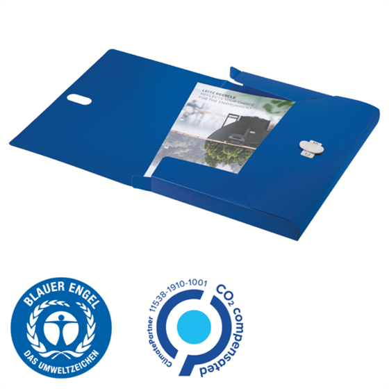 Carpeta De Proyectos Leitz Recycle, Co2 Compensado Azul A4