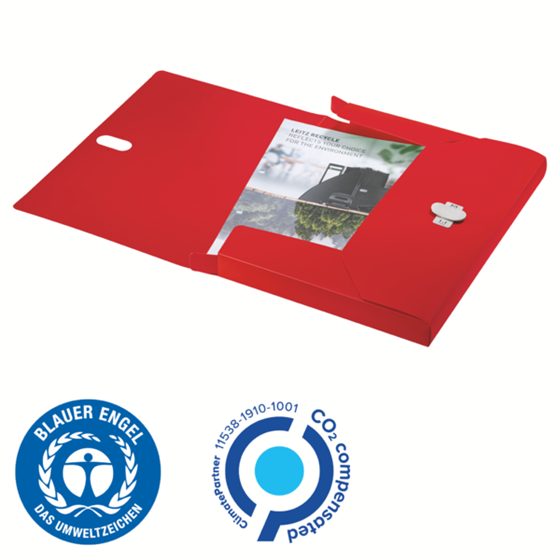 Carpeta De Proyectos Leitz Recycle, Co2 Compensado Rojo A4