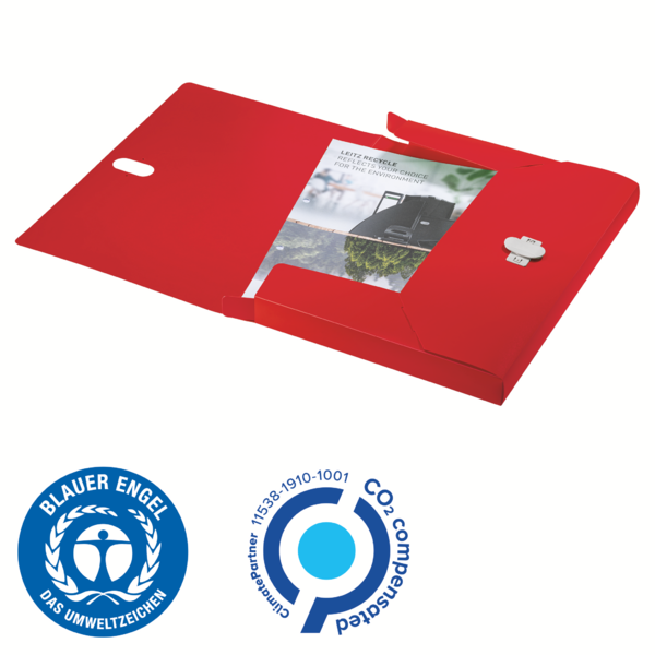 Carpeta De Proyectos Leitz Recycle, Co2 Compensado Rojo A4