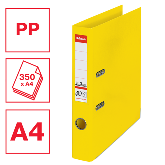 Archivador De Palanca De PP N.º 1 De Esselte Vivida Amarillo A4 Lomo: 50 Mm.