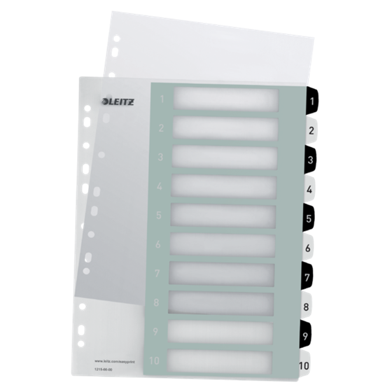 Índice Imprimible Wow De Leitz, De PP, Extra Ancho Multicolor 1-10 A4 Maxi