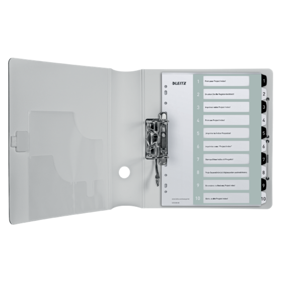 Índice Imprimible Wow De Leitz, De PP, Extra Ancho Multicolor 1-10 A4 Maxi